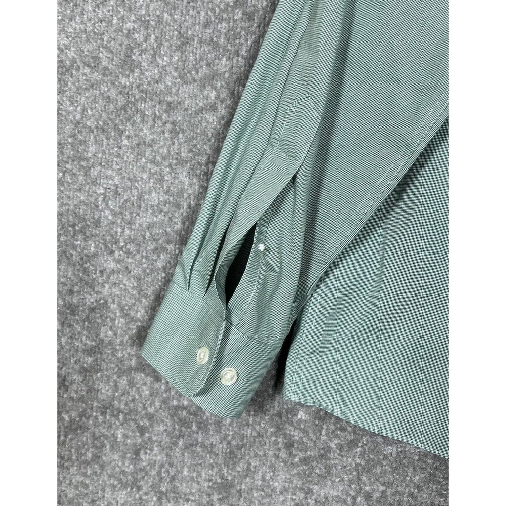 Tommy Hilfiger Shirt Mens Size 18 Slim Fit Button Up‎ Green Mini Check Cotton - Picture 10 of 10